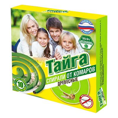 Спирали от комаров Тайга древесные 10 шт