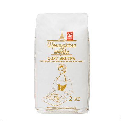 Мука пшеничная Французская штучка хлебопекарная сорт экстра 2 кг
