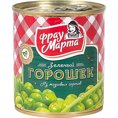 Горошек зеленый Фрау Марта из мозговых сортов 310 г