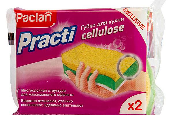  Губки для посуды Paclan Practi Cellulose 2 шт в интернет-магазине продуктов с Преображенского рынка Apeti.ru