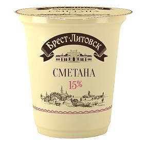  Сметана Брест-Литовск 15% 300 г БЗМЖ в интернет-магазине свежих фермерских продуктов Apeti.ru