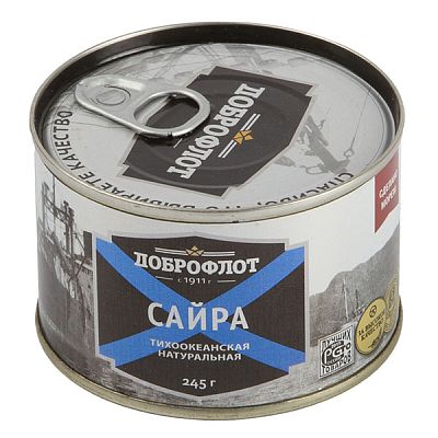 Сайра Доброфлот тихоокеанская натуральная 245 г