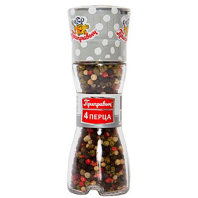  Приправа Приправыч 4 перца с мельницей 43 г в интернет-магазине свежих фермерских продуктов Apeti.ru