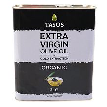 Масло оливковое Tasos extra virgin organic 3 л