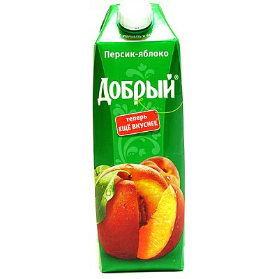Нектар Добрый персик-яблоко с мякотью 1 л