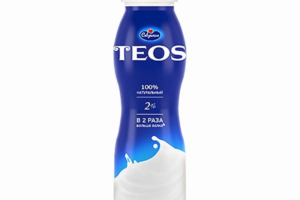  Йогурт питьевой TEOS натуральный 2%  260 г в интернет-магазине продуктов с Преображенского рынка Apeti.ru