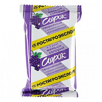  Сырок творожный Ростагроэкспорт с изюмом обезжиренный 90 г в интернет-магазине свежих фермерских продуктов Apeti.ru