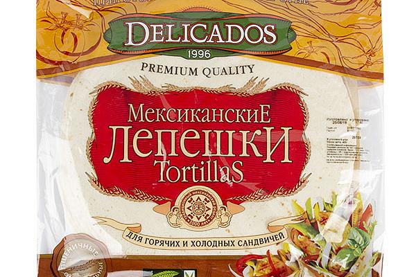  Лепешки Delicados Tortillas пшеничные оригинальные 6 шт 400 г в интернет-магазине продуктов с Преображенского рынка Apeti.ru