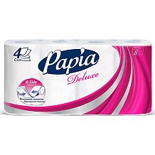 Туалетная бумага Papia четырехслойная Deluxe 8 шт