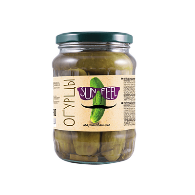  Огурцы SUNFEEL маринованные 720 мл в интернет-магазине свежих фермерских продуктов Apeti.ru