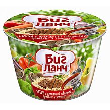 Лапша быстрого приготовления Биг Ланч с говядиной, грибами и зеленью 90 г