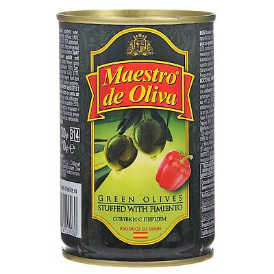  Оливки Maestro de Oliva с перцем 300 г в интернет-магазине свежих фермерских продуктов Apeti.ru