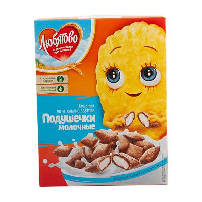  Готовый завтрак Любятово подушечки молочные 250 г в интернет-магазине свежих фермерских продуктов Apeti.ru