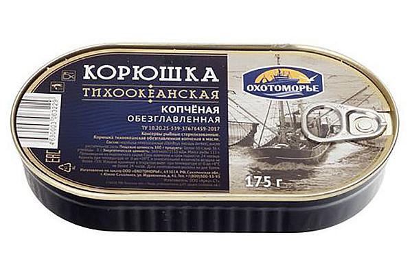  Корюшка "Охотоморье" тихоокеанская копченая обезглавленная 175 г в интернет-магазине продуктов с Преображенского рынка Apeti.ru