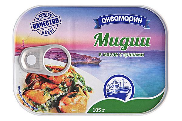  Мидии "Аквамарин" в масле с травами 105 г в интернет-магазине продуктов с Преображенского рынка Apeti.ru