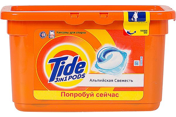  Капсулы для стирки Tide альпийская свежесть 12 шт в интернет-магазине продуктов с Преображенского рынка Apeti.ru