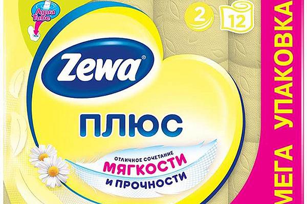  Туалетная бумага Zewa Плюс двухслойная ромашка 12 шт в интернет-магазине продуктов с Преображенского рынка Apeti.ru