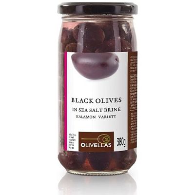 Маслины Каламон Olivellas, Large с косточкой стекло 370 г