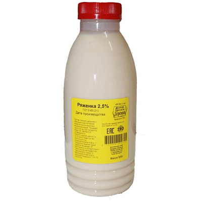 Ряженка Продукты Деревни 2,5% 500 г пл/б БЗМЖ