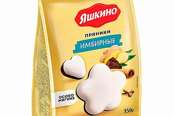  Пряники Яшкино Имбирное 350 г в интернет-магазине продуктов с Преображенского рынка Apeti.ru