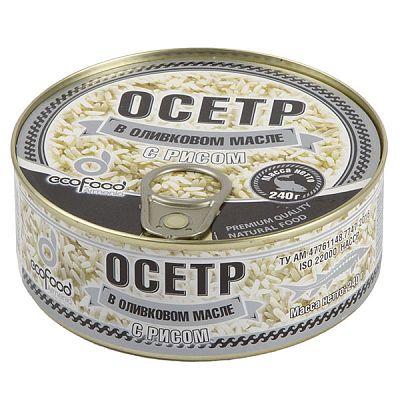 Осетр Ecofood в оливковом масле с рисом 240 г