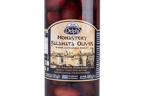  Маслины Delphi каламата с косточкой в рассоле монастырские 480 г в интернет-магазине продуктов с Преображенского рынка Apeti.ru