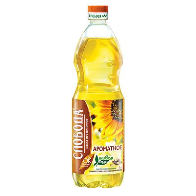 Масло подсолнечное Слобода ароматное нерафинированное 1 л