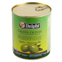 Оливки Delphi зеленые с косточкой 820 г