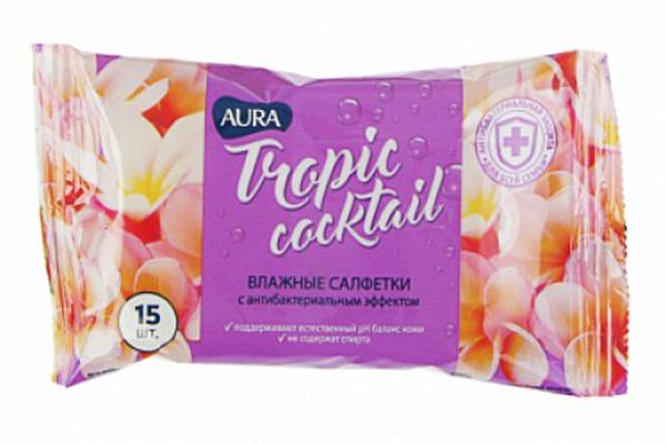  Салфетки влажные Tropic Cocktail  с антибактериальным эффектом 5 шт в интернет-магазине продуктов с Преображенского рынка Apeti.ru