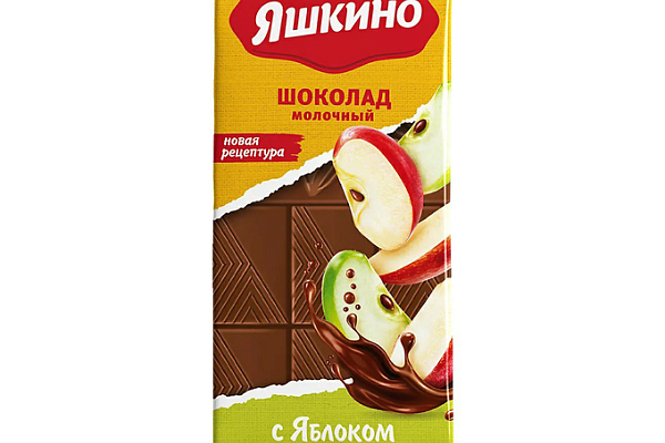  Шоколад молочный Яшкино с яблоком 90 гр  в интернет-магазине продуктов с Преображенского рынка Apeti.ru