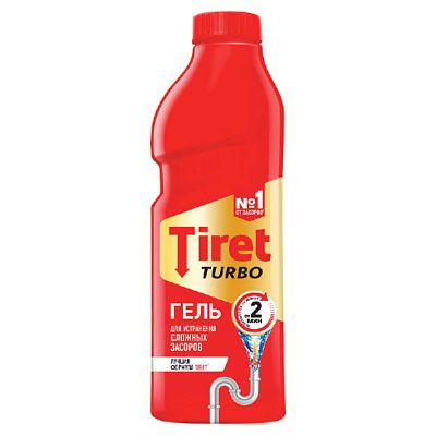 Гель Tiret Turbo для устранения сложных засоров в трубах 1 л