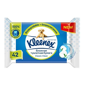  Туалетная бумага влажная Kleenex классик 42шт в интернет-магазине свежих фермерских продуктов Apeti.ru