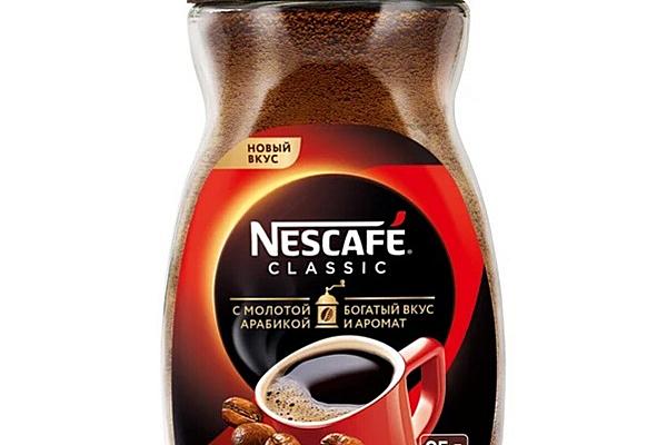  Кофе Nescafe classic растворимый порошкообразный c добавлением молотой арабики 95 г в интернет-магазине продуктов с Преображенского рынка Apeti.ru