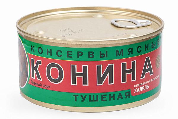  Конина тушеная "ЭкоПрод" первый сорт 325 г в интернет-магазине продуктов с Преображенского рынка Apeti.ru