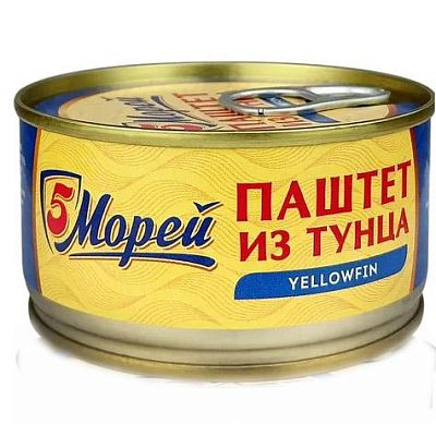 Паштет из тунца желтоперого 5 Морей 120 г