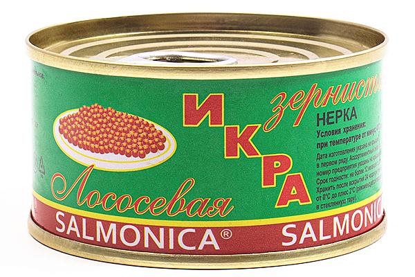  Красная икра нерки Salmonica РКЗ-55 130 г в интернет-магазине продуктов с Преображенского рынка Apeti.ru