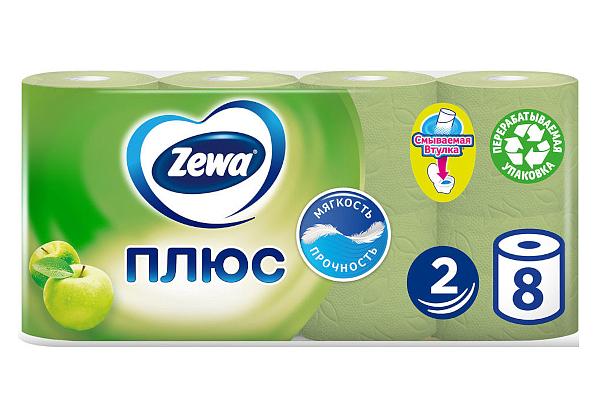  Туалетная бумага Zewa Плюс двухслойная яблоко 8 шт в интернет-магазине продуктов с Преображенского рынка Apeti.ru