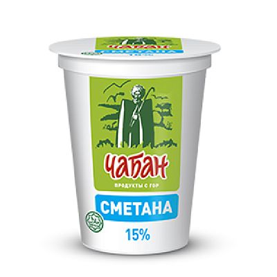 Сметана Чабан 15% 300 г БЗМЖ