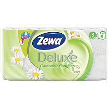 Туалетная бумага Zewa Deluxe трехслойная ромашка 8 шт