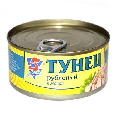 Тунец 5 Морей рубленный в масле 185 г