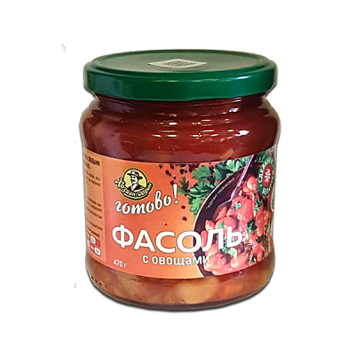 Фасоль с овощами Хозяин барин 470 г ст/б