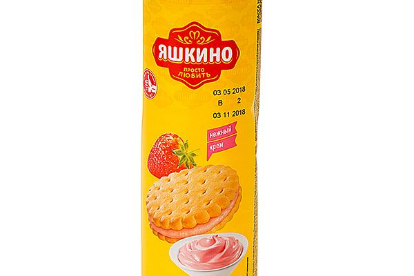  Печенье Яшкино затяжное с клубничным кремом 190 г в интернет-магазине продуктов с Преображенского рынка Apeti.ru