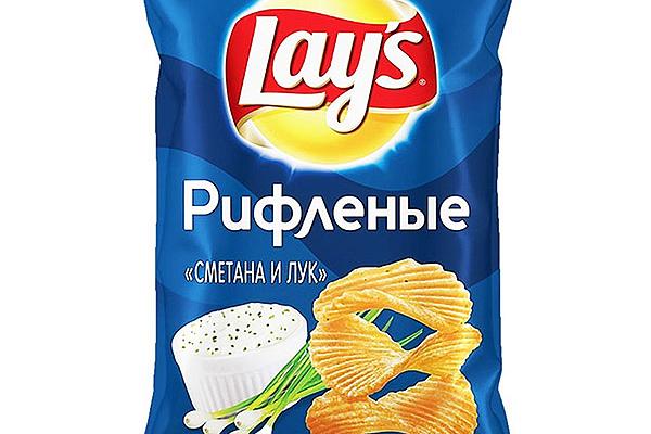  Чипсы Lays сметана лук рифленые 150 г в интернет-магазине продуктов с Преображенского рынка Apeti.ru