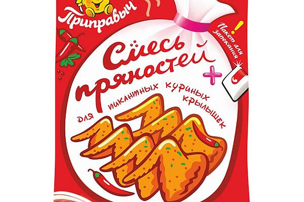  Смесь пряностей Приправыч для пикантных куриных крылышек 30 г в интернет-магазине продуктов с Преображенского рынка Apeti.ru