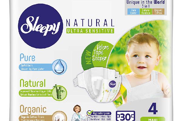  Подгузники Sleepy Natural (4\ Maxi 7-14 кг) 30 шт в интернет-магазине продуктов с Преображенского рынка Apeti.ru