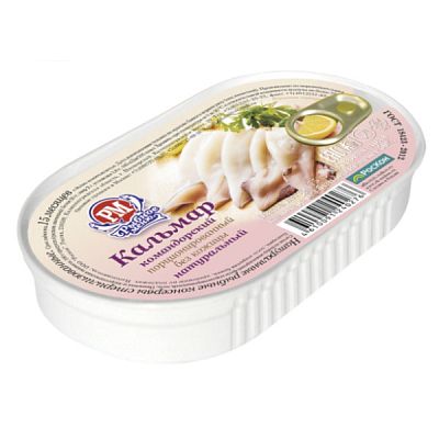 Кальмар командорский "Рыбное меню" порционированный без кожицы 175 г