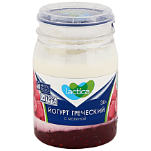 Йогурт Lactica греческий с малиной 3% 190 г пл/б БЗМЖ