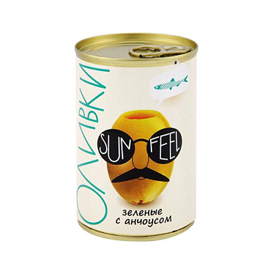  Оливки зеленые Sunfeel с анчоусом 300 мл в интернет-магазине свежих фермерских продуктов Apeti.ru