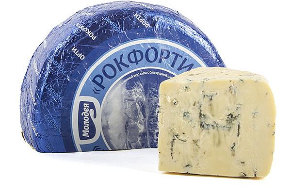  Сыр с голубой плесенью Молодея Рокфорти 55% БЗМЖ 200 г в интернет-магазине продуктов с Преображенского рынка Apeti.ru