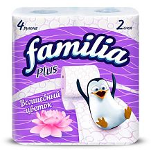 Туалетная бумага Familia Plus двухслойная волшебный цветок 4 шт